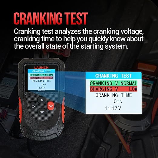 Car Battery Tester, Launch BST-560S 12V Digital Automotive Battery Load & Alternator Tester, Charging Cranking System Analyzer, for Cars Trucks Motorcycles SUVs ATVs RVs Boats