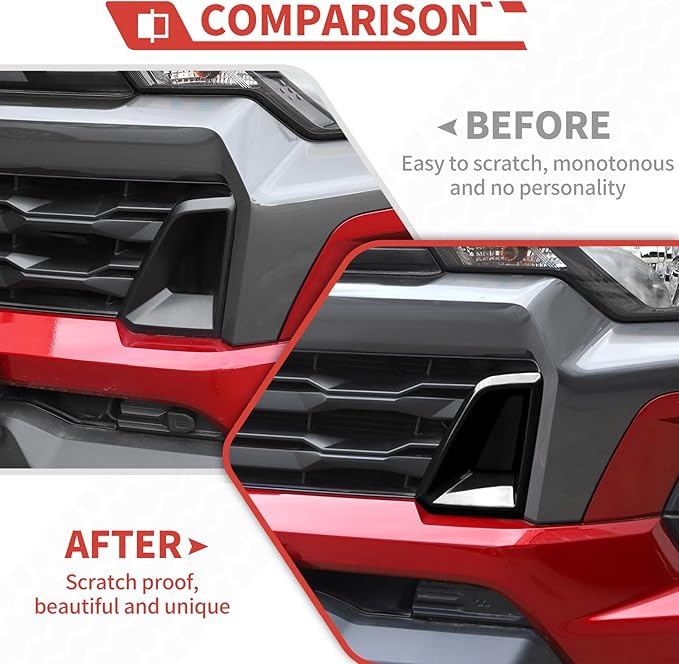 Front Side Bumper Grille Air Outlet Cover fit for Chevy Colorado 2024+ Front Grill Vent Insert Cover Exterior Accessories,Black