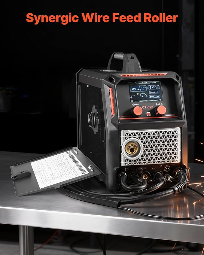 VEVOR 5-in-1 Plasma Cutter Welder Combo - CUT/TIG/Gas MIG/Flux MIG/MMA, 50A Non-Contact Plasma Cutting Machine & 200A Synergic Welder, 110V/220V Aluminum Pulse Mig Welder Compatible with Spool Gun