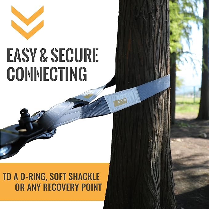 Tree Saver Winch Strap (8' x 3") – 35,000 lbs Heavy Duty for Off-Road Towing and Recovery by KODIAK STRAPS Black