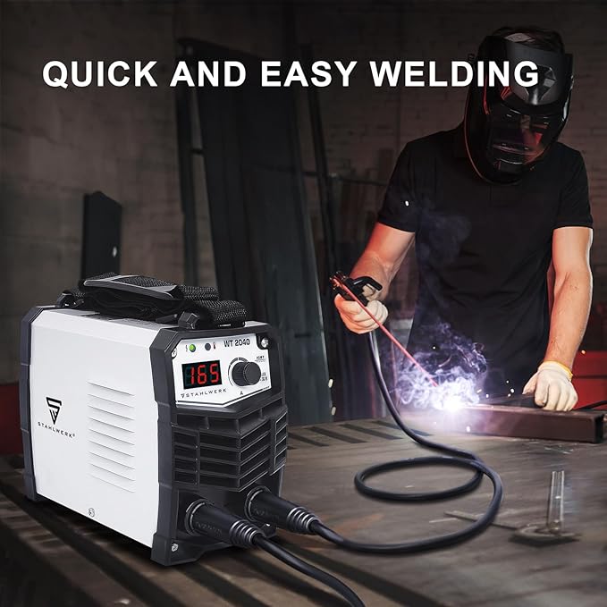 ARC Welder 165A Inverter MMA Welder Machine 110/220V IGBT Digital Display Hot Start Portable Stick Welding Machine with Electrode Holder, Earth Clamp and Cable Adapter