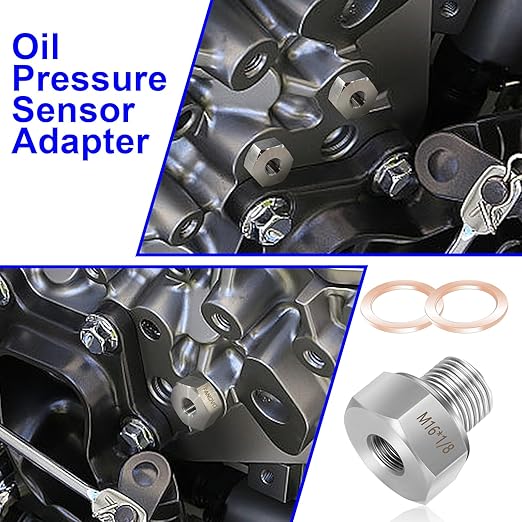 FANOVO 2pcs LS Oil Pressure Adapter, 304 Stainless Steel M16 1.5 to 1/8 NPT LS Swap Oil Pressure Fitting, LS Swap Oil Pressure Adapter, for GM LS Series Engines LS1 LSX LS3 5.3L 6.0L 6.2L