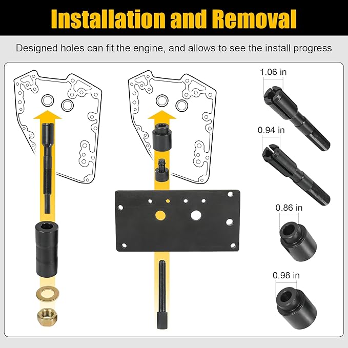 Inner Cam Bearing Installer and Puller Tools Replacement for Harley Davidson 88 93 96 103 110 All Twin Cam 1999-newer Inner Twin Camshaft Bearing Remove Installer with Puller Tool