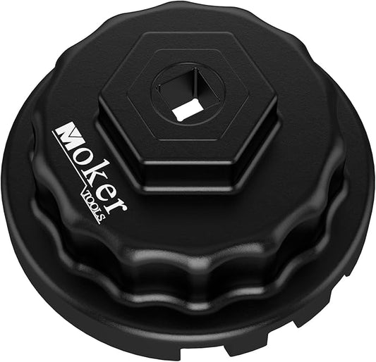 Moker Upgraded for Toyota Oil Filter Wrench, 64mm 14 Flute Aluminum Tool for Easy Oil Filter Removal, Compatible with Toyota, Lexus, and Scion Vehicles Equipped with 2.5L to 5.7L engines