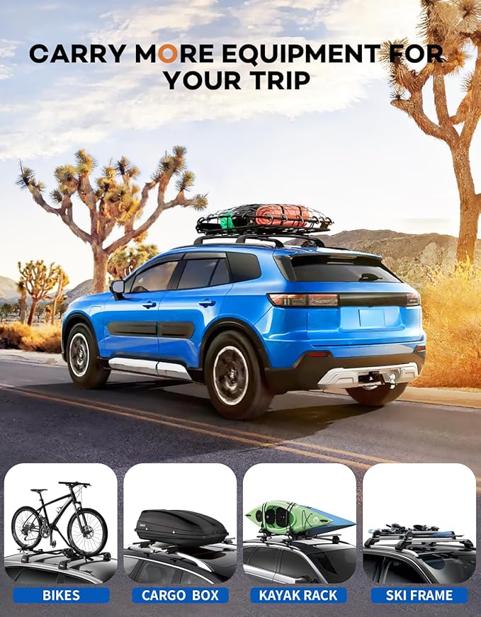 Roof Rack Cross Bars 220lbs Compatible with Honda Prologue Touring 2024 2025 2026, Heavy Duty Aluminum Roof Rails Crossbars Cargo Canoe Black Rooftop Cargo Carrier Luggage.