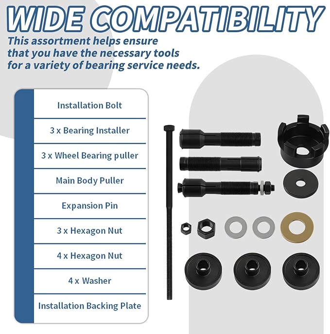 Motorcycle Wheel Bearing Puller Tool Wheel Bearing Removal & Installation Tool Motorcycle Wheel Bearing Tool for 3/4" 1" 25mm Bearings