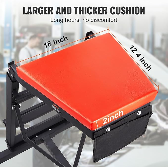 VEVOR Top Automotive Creeper, with Adjustable Height 45.7" to 66.3", 400 LBS Capacity High Creeper, 4 Swivel Caster Wheels, Heavy Duty Foldable Creeper for Auto Repair and Maintenance