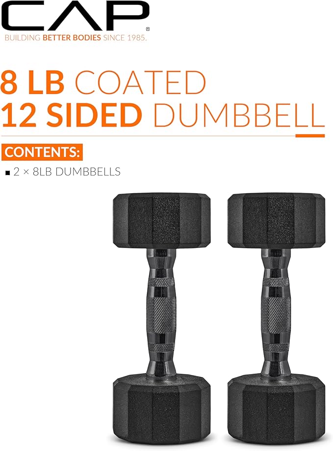 CAP Barbell Coated Dumbbell Weight | Multiple Options Pairs & Sets