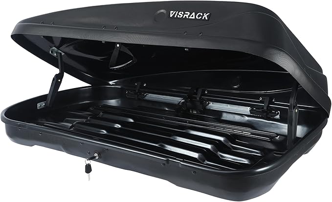 Hard Shell Roof 3D Diamond Embossing Cargo Carrier with Security Keys, Roof Box, Cargo Box, 56 (L) x 30 (W) x 13.7(H) Inches, 13 Cubic Feet (Tool-Free Install), Diamond Black