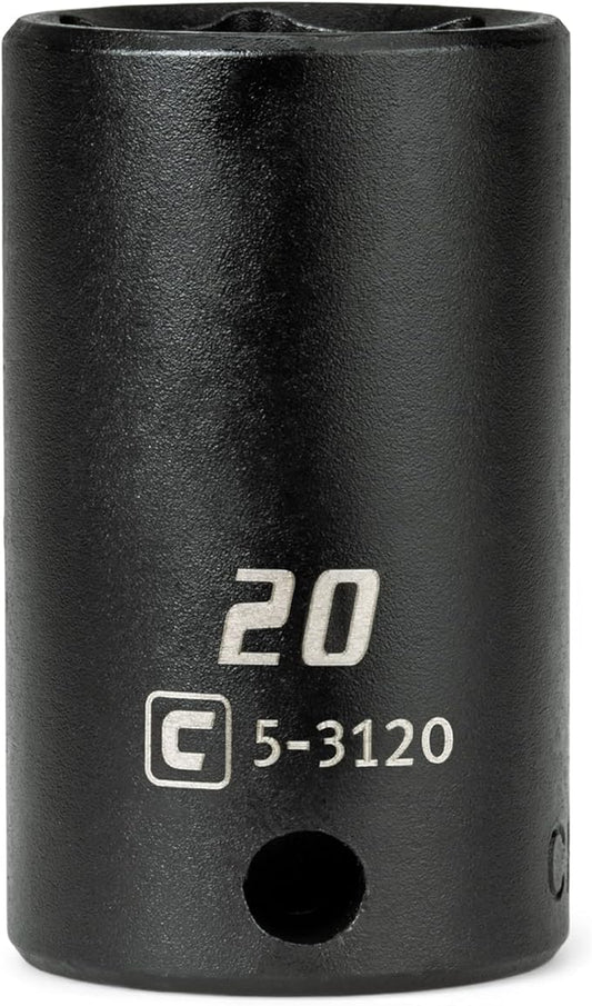 Capri Tools 3/8 in. Drive 20 mm Semi-Deep Impact Socket