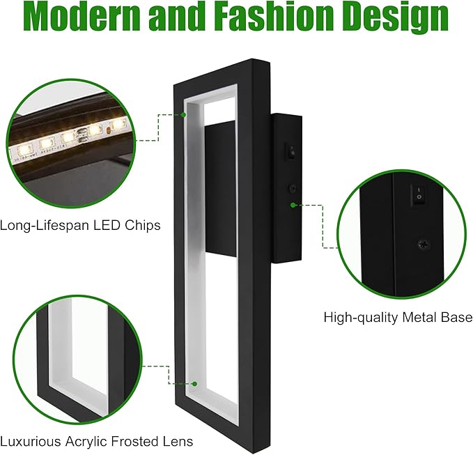 12V LED RV Vanity Wall Sconce with Switch, 10W 3500K Warm White Reading Light, Durable Metal Base & Shatterproof Acrylic Lens, Interior Lighting for RV, Camper, Trailer, Motorhome, Van, Boat