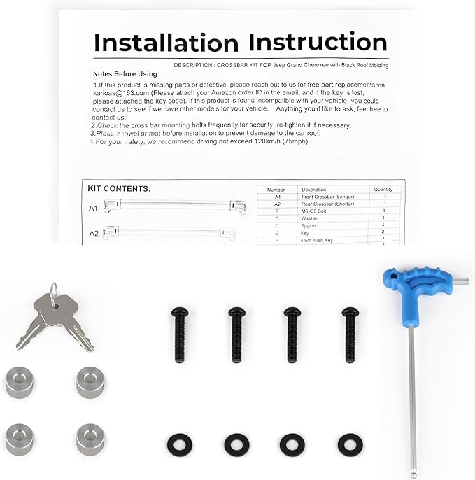 Roof Rack Cross Bars Compatible with Jeep Grand Cherokee Altitude & SRT & Trackhawk with Roof Black Moldings 2011-2022, Adjustable Aluminum 300 LBS Anti-Theft Lock Crossbar for Bike, Snowboard,Luggage