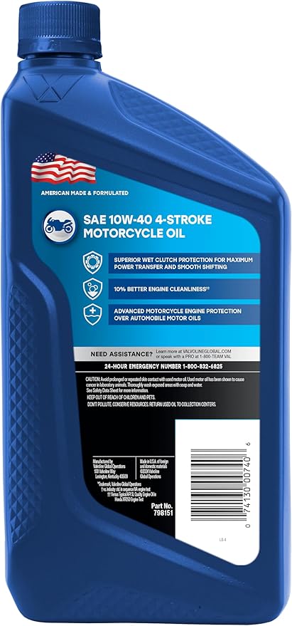 Valvoline 4-Stroke Motorcycle 10W-40 Motor Oil 1 Quart