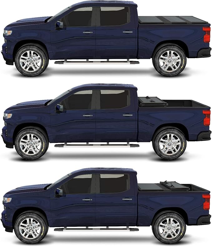 Kikito Professional FRP Hard Tri-Fold Truck Bed Tonneau Cover for 2007-2025 Silverado Sierra 1500 with 5.8ft (69.3in) Bed