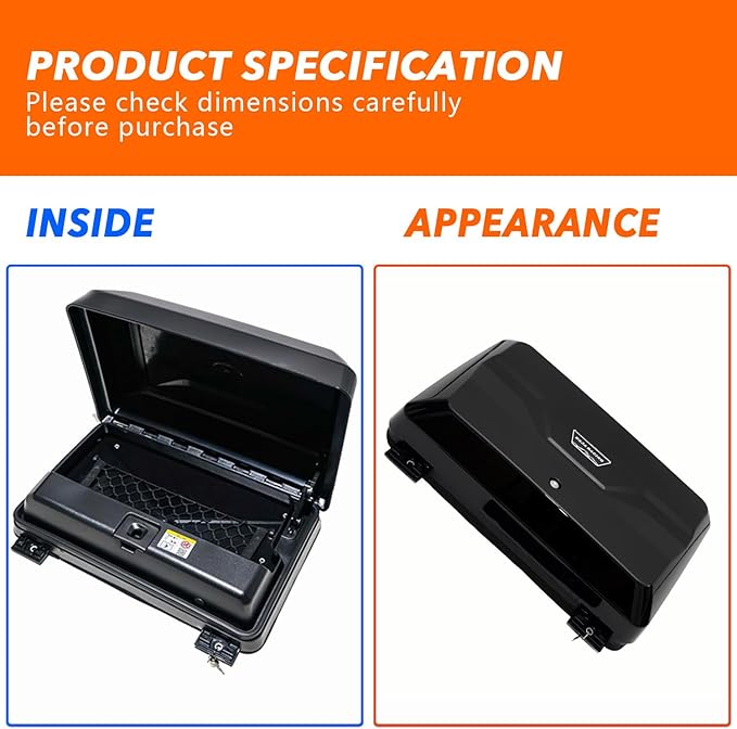 Exterior Side Mounted Gear Carrier Toolbox Storage Box with Lock for 2024-2025 Toyota Land Crusier Prado J250/LC250/1958 Side Storage Box Black