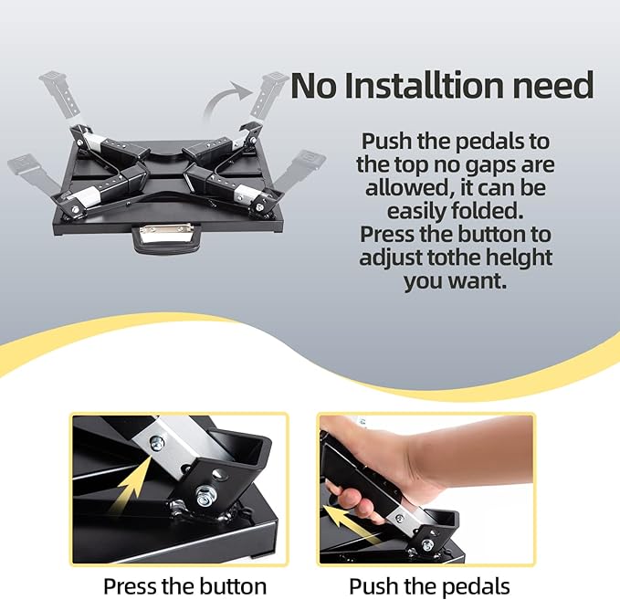 GarfatolRv Steps, Foldable RV Step Stool with a Adjustable Height Step Platform, Portable Handle, Reflective Strip and Non Slip Rubber Feet for Adults Supports Up to 1000 lbs