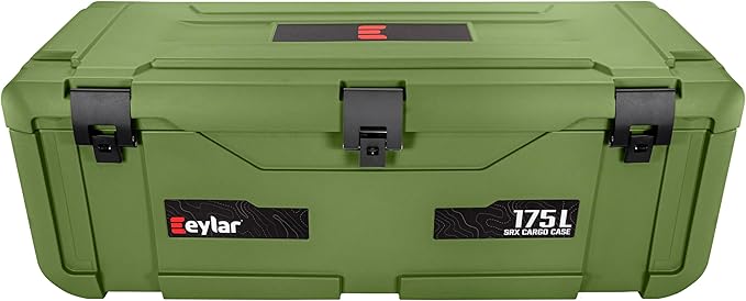 SRX-175 Overlanding Cargo Case – 175L Waterproof Storage Box for Camping, Off-Road & Truck Bed Gear – Heavy-Duty Lockable Storage with Gas Strut Lid, Stackable Design & Interior Organizer Tray (Green)