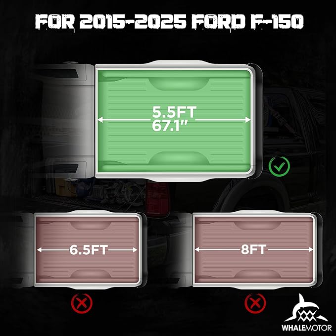 Truck Bed Tonneau Cover Compatible with Ford F150 F-150 2015-2025 5.5 ft Short Box, Soft Folding(Tri fold) Style