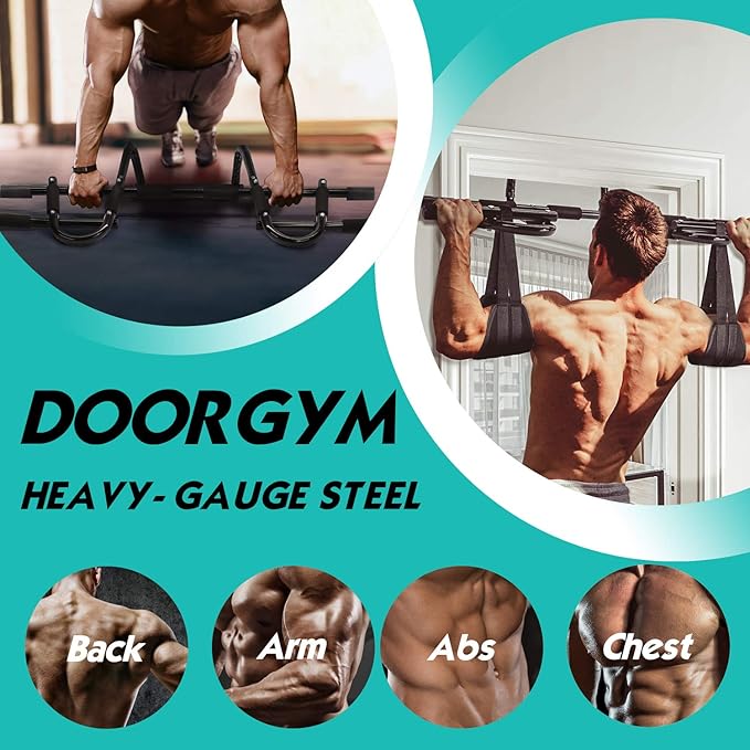 Yes4All Heavy Duty Doorway Pull-Up Bar - Multi-Grip, Solid Bar Construction