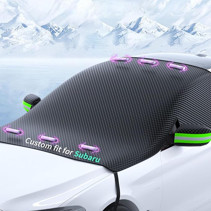 Custom fit for Subaru Windshield Snow Covers, 8 Layers WAaterproof Windproof Protection, UV, Winter Magnetic Windshield Frost Cover, for Subaru Accessories (for Subar-u Forester)