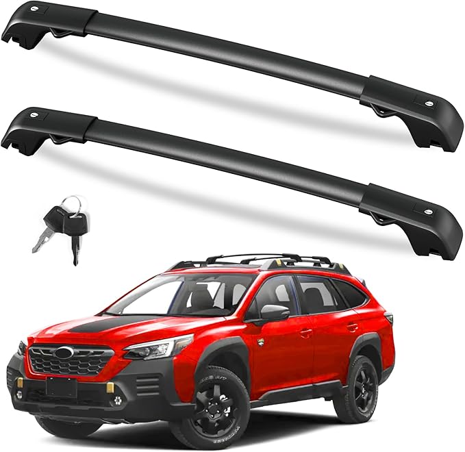 FengYu 300lbs Roof Rack Cross Bars Compatible with Subaru Outback Wilderness 2022-2026 (Only Fit Wilderness), Lockable 300lb Aluminum Roof Rails Crossbars Cargo Bars Rooftop Black