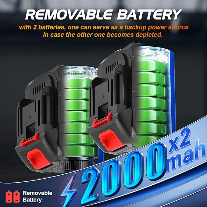 Mxmoonant 12GPM Cordless Diesel Transfer Pump, Electric Oil Change Pump, Portable Self Priming Fuel Transfer Pump, with Two 2000mAH Lithium Battery, for Kerosene Boat Truck