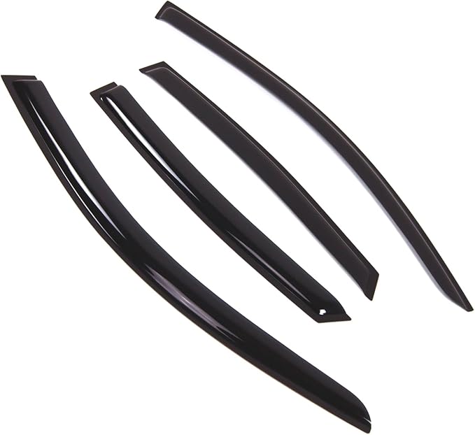 Tuningpros WD2-810B Dark Smoke 4 Pcs Set Window Visor (Outside Mount) Deflector Rain Guard Compatible with 2014-2017 Infiniti Q70 FX35 FX37 FX50