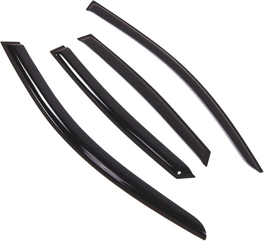 Tuningpros WD2-810 Dark Smoke 4 Pcs Set Window Visor (Outside Mount) Deflector Rain Guard Compatible with 2011-2016 Infiniti QX70 FX35 FX37 FX50