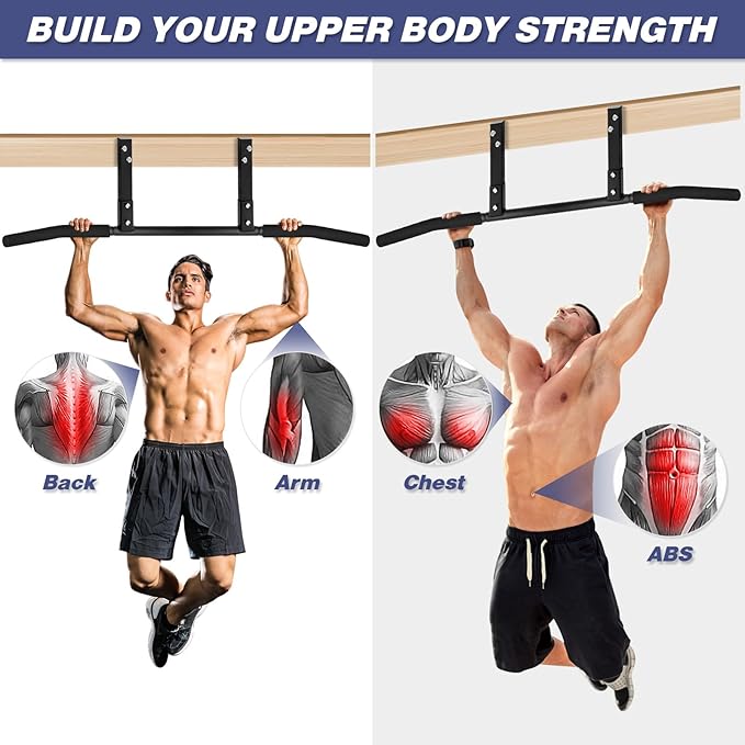 ATENTO Pull Up Bar, Chin Up Bars Ceiling Mount, Workout for Home Gym, Beam, Crossfit - Heavy-Duty, Foam Grip, Easy installation