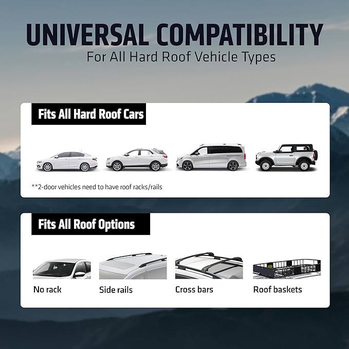 Rooftop Cargo Carrier - 19 Cubic Feet (XL), Waterproof Soft Shell Car Roof Cargo Carrier, Heavy Duty Car Top Luggage Cargo Bag with Patented Door Hooks and Non-Slip Mat