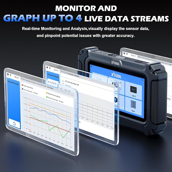 XTOOL D5 Car Code Reader and Reset Tool, Engine ABS SRS Transmission Car Diagnostic Tool with EPB Service, ABS Bleed, Throttle Relearn, Clear Check Engine Light Code Reader with 10 Resets, Free Update