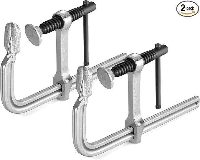 Jorgensen Bar Clamps, 6-Inch Heavy-duty Drop Forged Steel Bar Clamps for Woodworking and Welding, 2 Pack