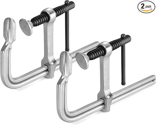 Jorgensen Bar Clamps, 6-Inch Heavy-duty Drop Forged Steel Bar Clamps for Woodworking and Welding, 2 Pack