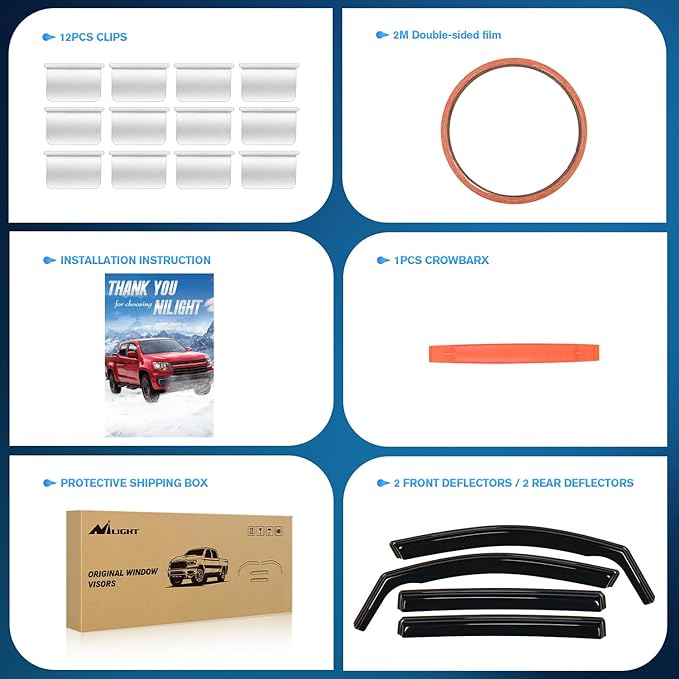 Nilight Vent Window Visors for Ascent 2019 2020 2021 2022 2023 2024, in-Channel Rain Guards, Original Window Deflectors-4PCS