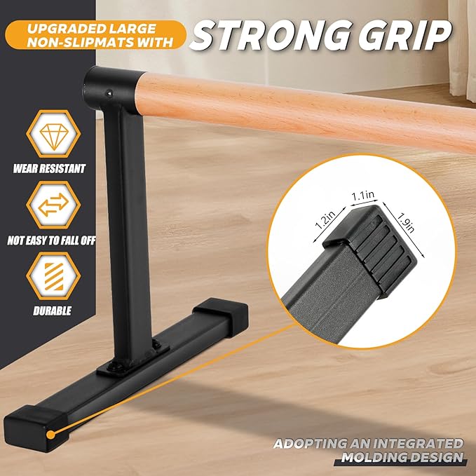 Wooden Parallel Bars 20" Length 12" Height,Dip Bar with Thick Beech Handles, Push-up stands for Handstand, L-Sit, Gymnastics, Strength Training Home Gym,Anti-slip Mats, Easy to Install,700lbs