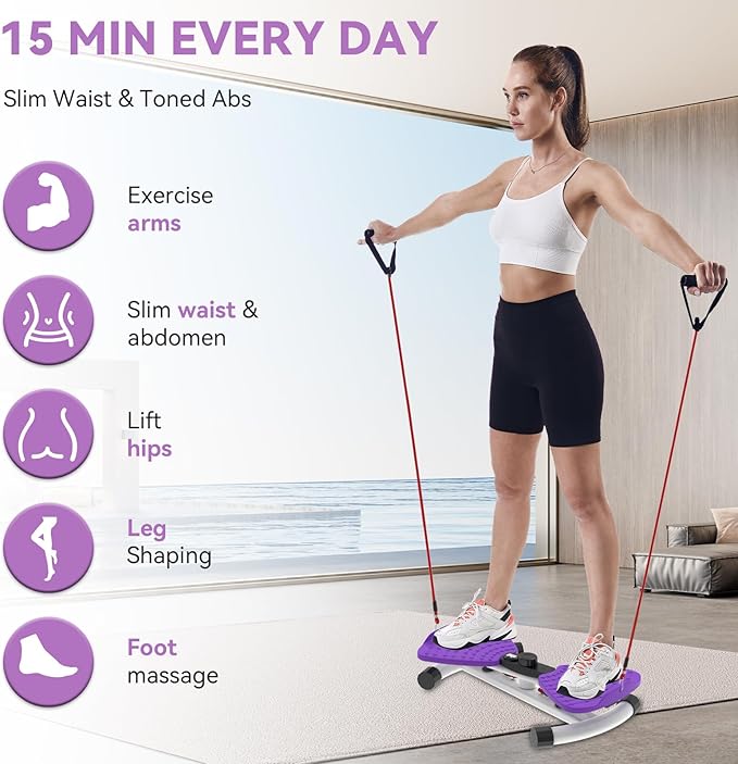 Waist Twister Machine, Adjustable Exercise Twist Board for Women Men, Noiseless Ab Twister for Home Gym Equipment, 330 lbs Capacity | Track Time, Reps, Calories with Digital Display