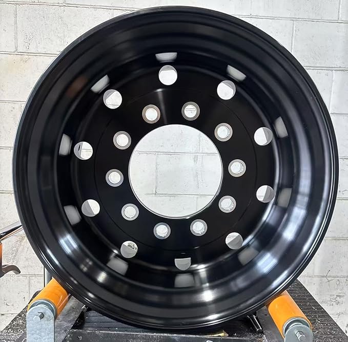 ALUMINUM WHEEL 22.5x12.25 10X285.75 26 HUB 220.1MM 0.56Offset 12320LBS Anodized Black TR553E for Super-Single