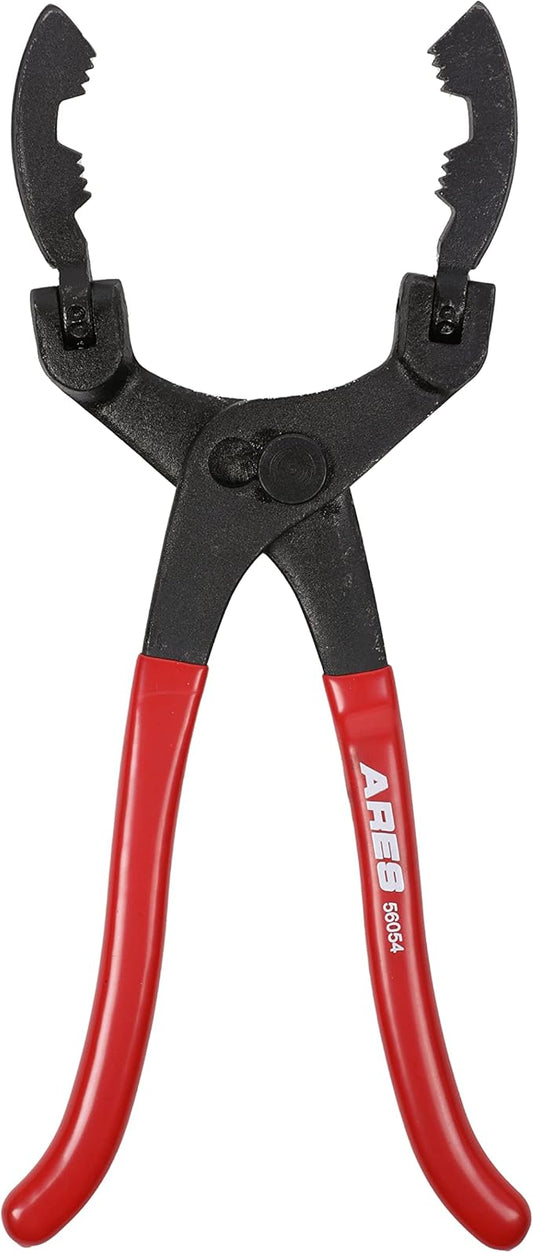 ARES 56054-13-Inch Oil Filter Pliers – 2-1/4-Inch to 4-3/4-Inch Jaw Opening - Adjustable Oil Filter Wrench Features Long Handles with Nonslip Grips and Multiposition Swivel Jaw Design