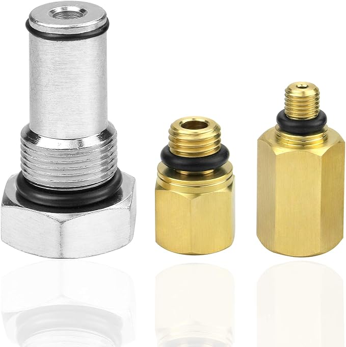 Mekar 2PCS Oil Rail Adapters Kits and 1 PC 6.0 High Pressure Oil Pump IPR Valve Air Test Fitting Tool Compatible with Ford 6.0L Powerstroke Diesel Engine