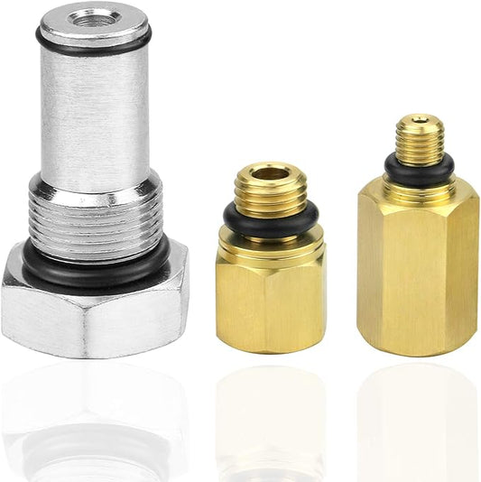 Mekar 2PCS Oil Rail Adapters Kits and 1 PC 6.0 High Pressure Oil Pump IPR Valve Air Test Fitting Tool Compatible with Ford 6.0L Powerstroke Diesel Engine