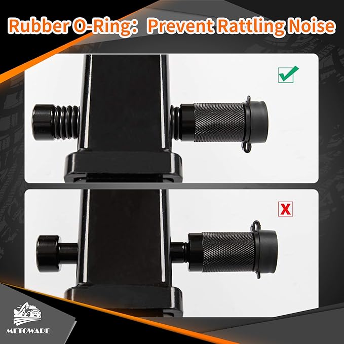 METOWARE Trailer Hitch Lock Hitch Receiver Pin Lock Fits Class III IV V and 2”- 3-1/2" Receiver with 5/8" Dia 4” Lock Pin and 8 Anti-Rattle Rubber O-Rings Receiver Hitch Lock (4 Pack)