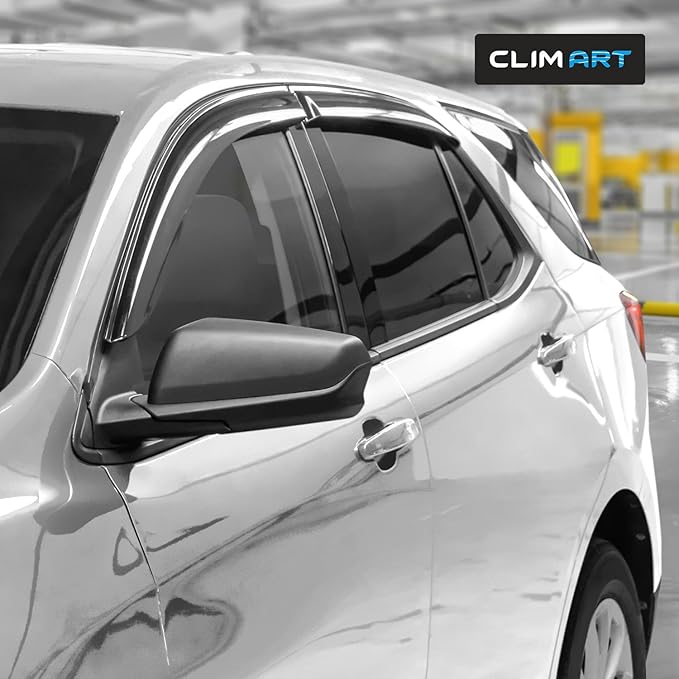 CLIM ART Incredibly Durable Rain Guards for Chevrolet (Chevy) Equinox 2018-2024, Original Tape-on Window Deflectors, Vent Deflector,Window Visors, Car Accessories, 4pcs. - 418081