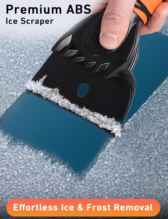 EcoNour 36" Extendable Snow Brush and Ice Scraper | 3-in-1 Telescopic Snow Removal Brush with 360° Rotating Head for Car Windshield | Ice Scraper for SUV, Truck, and Car | Winter Car Accessories