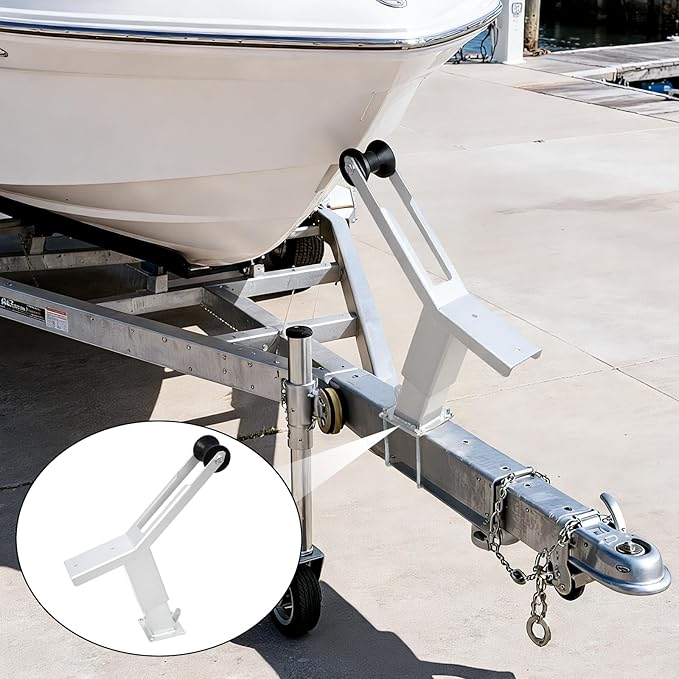 Boat Trailer Winch Post with Roller, Boat Trailer Winch Stand Fit 3" W X 4" H Boat Trailer Drawbar, Height Adjustable Boat Winch Mounts for Fishing Boat,Sail Boat
