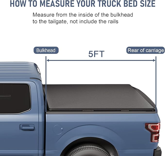 Soft Tri-Fold Truck Bed Tonneau Cover Replacement for 2015-2024 Chevy Colorado/GMC Canyon 5.2FT Bed Fleetside