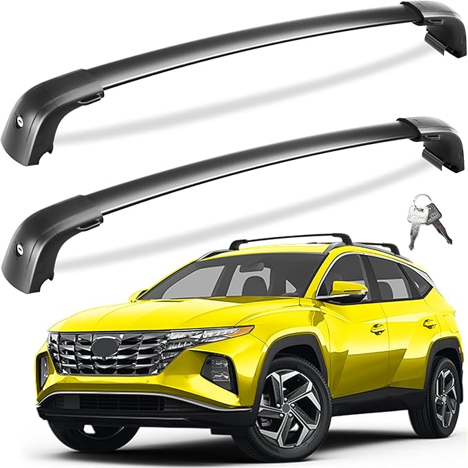 Tuyoung Roof Rack Cross Bars Compatible with Hyundai Tucson 2016-2026 SE/SEL/N Line/Limited, 220lbs Lockable Heavy Duty Anti-Theft Aluminum Roof Rails Crossbars Cargo Carrier Bag Black Bike