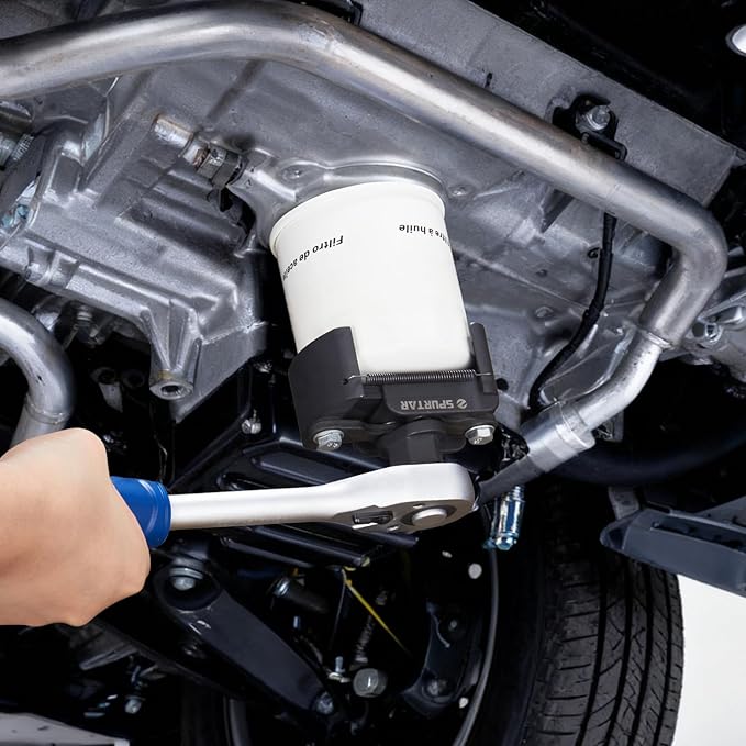 Spurtar Adjustable Oil Filter Wrench 2-3/8 to 3-1/8 inch 60-80mm Universal Oil Filter Removal Tool 1/2'' Drive Cap Style Oil Filter Tool Fits Small Medium-sized Spin-on Oil Filters UTV JetSkis