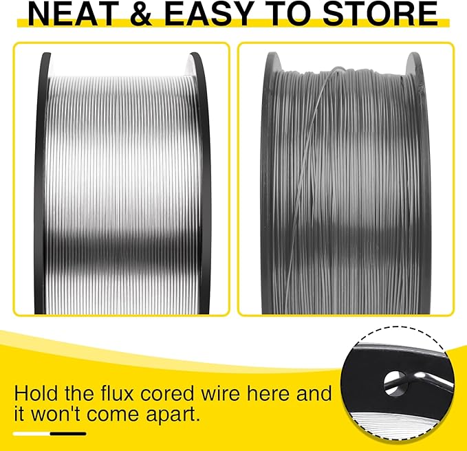 4-Pack 0.030" Flux Core Welding Wire, E71T-GS Low Splatter Gasless Mild Carbon Steel Mig Welding Wire, Compatible With Most Welder, 2-Pound Each