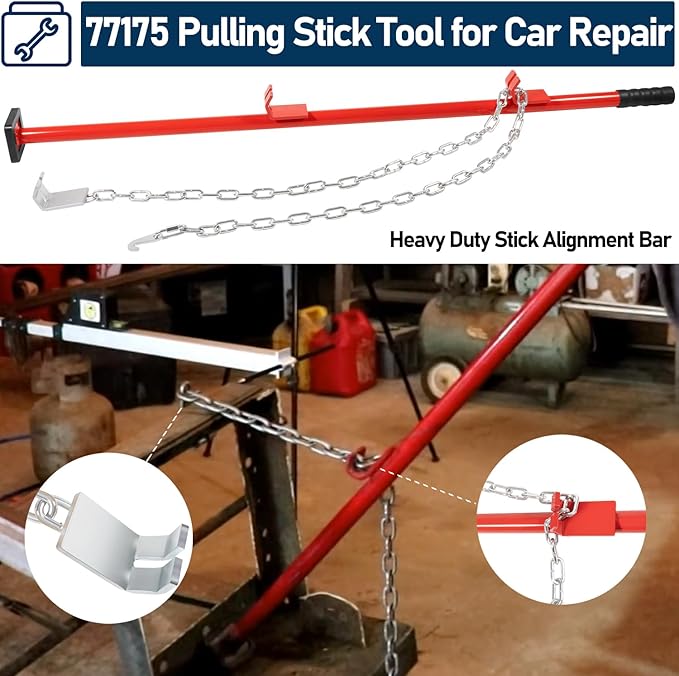 77175 Pulling Stick Tool for Car Repair (52" Long), Auto Body Puller Alignment Bar for Aligning Bumpers, Panels, Hoods, Decks and Brackets Pull Stick XL
