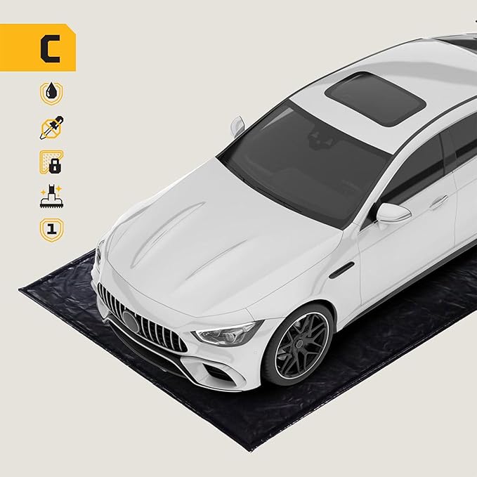 AutoFloorGuard Heavy-Duty Garage Containment Floor Mat for Compact Vehicles, 7’9″ x 16′